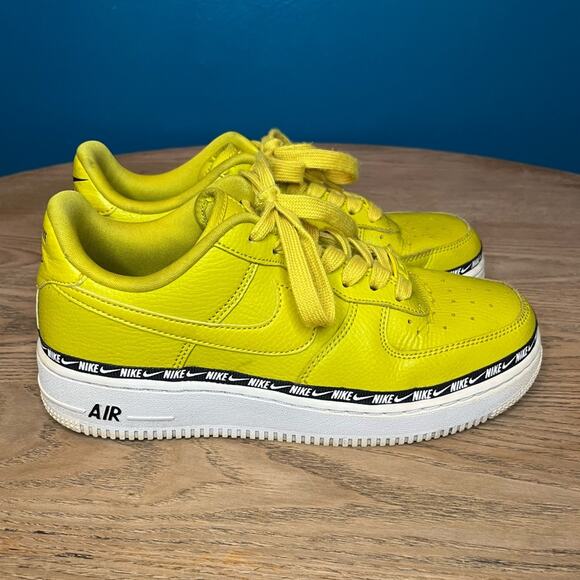 Nike Air Force 1 AF1 Low Women's 8.5 Platform Sneakers Overbranding Citron - Picture 2 of 13
